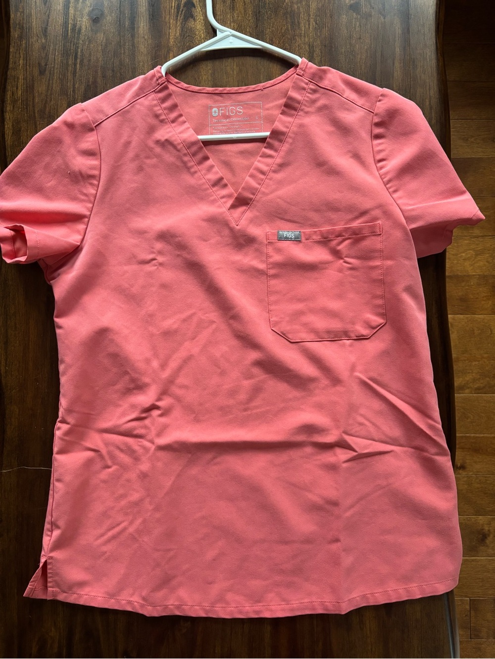 FIGS Women's V-Neck Tunic Top in Coral